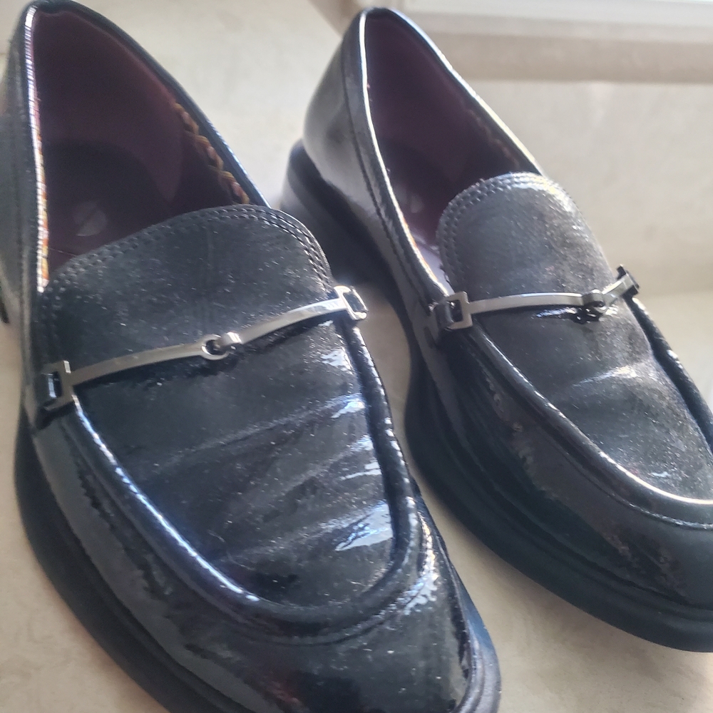 Franco Sarto Shiny Black Loafers